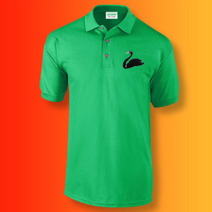 Retro Swansea Polo Shirt with Embroidered Badge Green