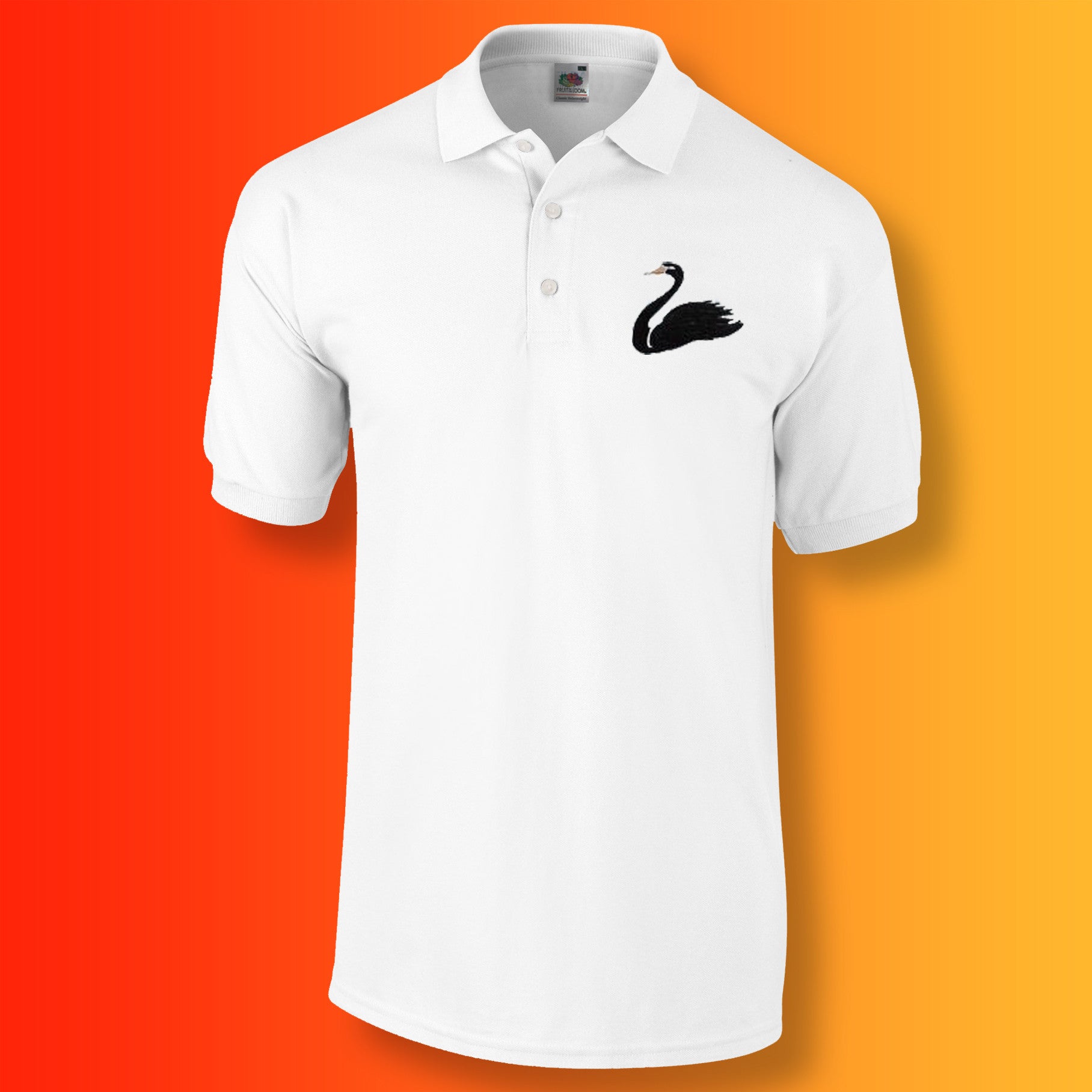 Retro Swansea Polo Shirt with Embroidered Badge White