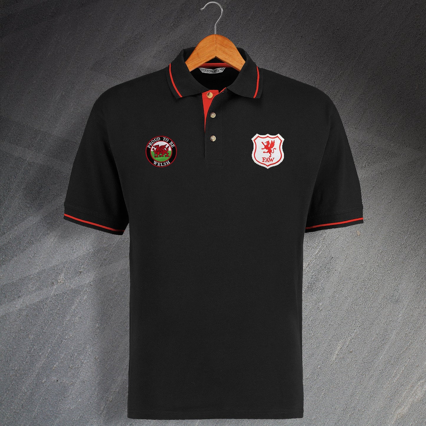 Personalised Wales Football Polo Shirt