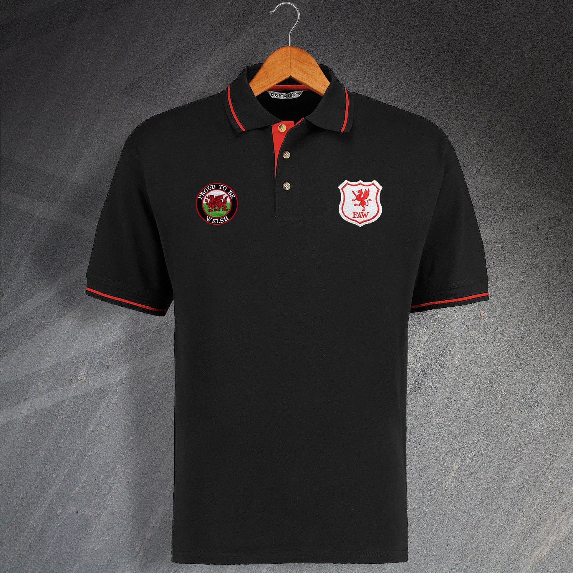 Personalised Wales Football Polo Shirt
