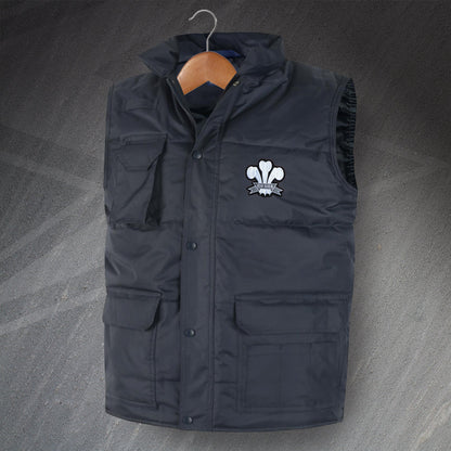 Retro Wales Rugby 1905 Embroidered Super Pro Bodywarmer