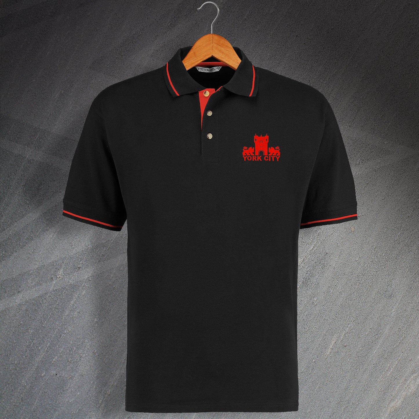 Retro York 1978-1983 Embroidered Contrast Polo Shirt