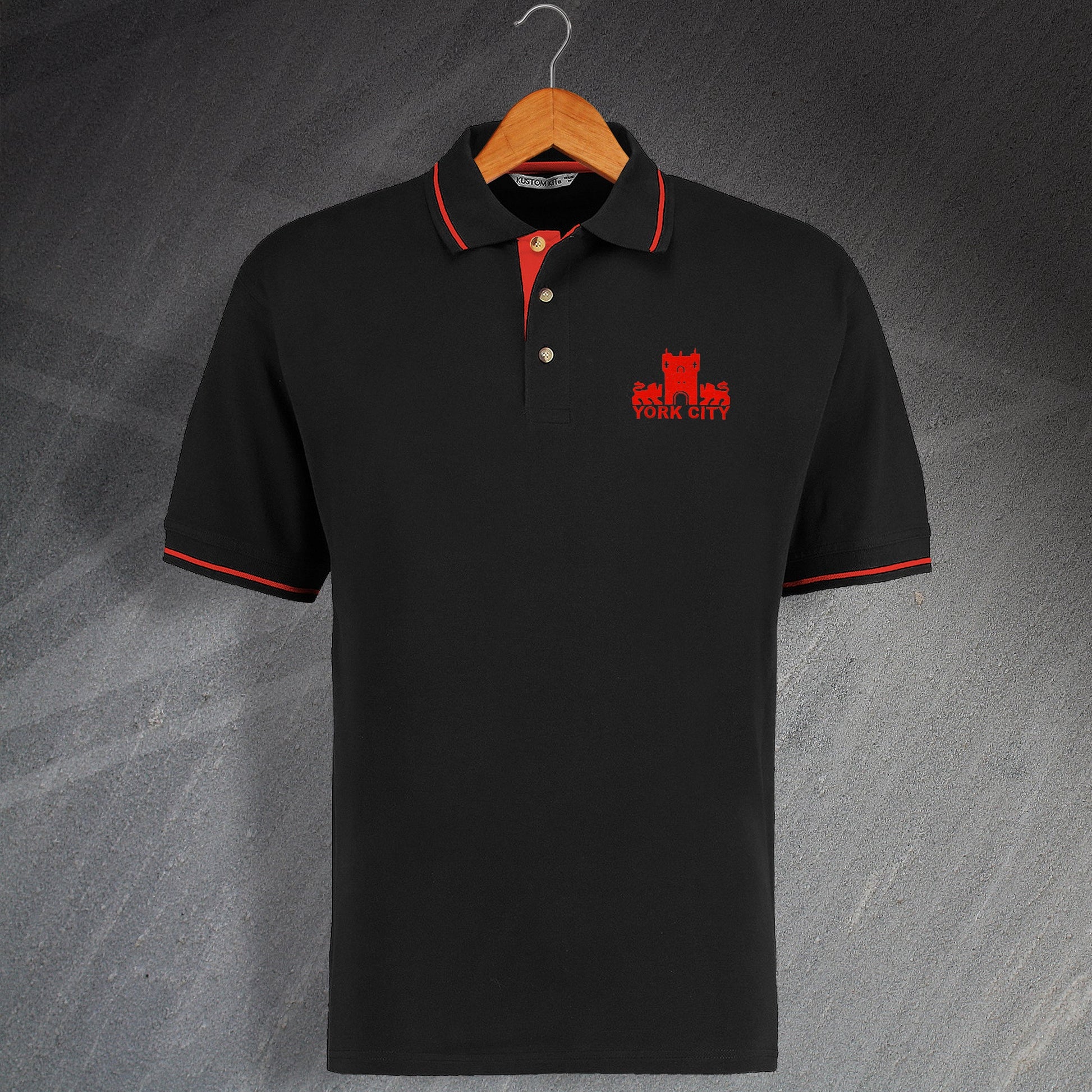 Retro York 1978-1983 Embroidered Contrast Polo Shirt