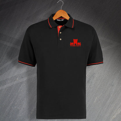 Retro York 1978-1983 Embroidered Contrast Polo Shirt