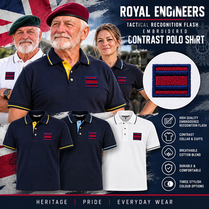 Royal Engineers Tactical Recognition Flash Embroidered Polo Shirt