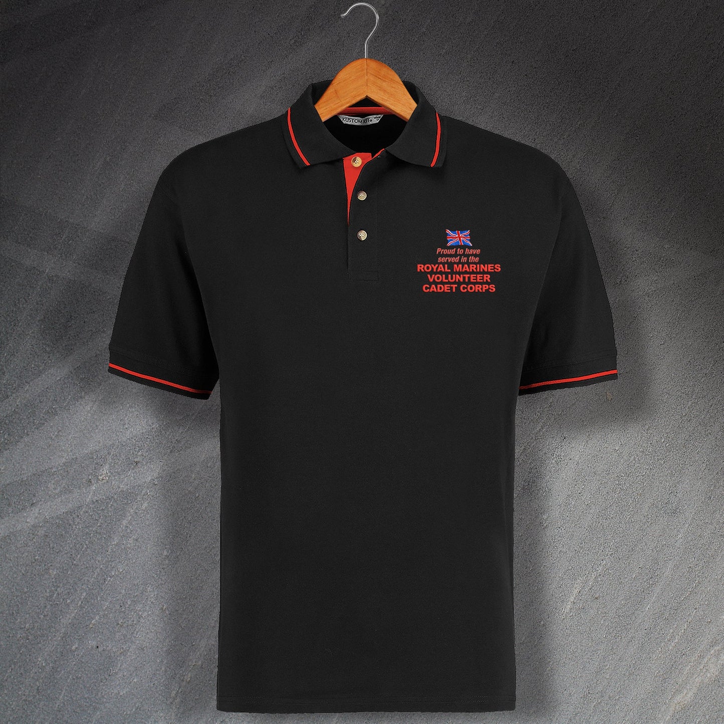Proud to Have Served In The Royal Marines Volunteer Cadet Corps Embroidered Contrast Polo Shirt