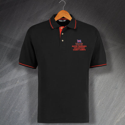 Proud to Have Served In The Royal Marines Volunteer Cadet Corps Embroidered Contrast Polo Shirt