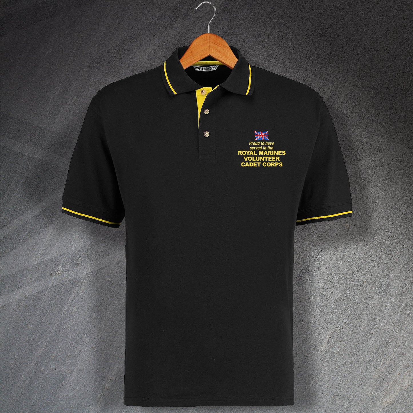 Proud to Have Served In The Royal Marines Volunteer Cadet Corps Embroidered Contrast Polo Shirt