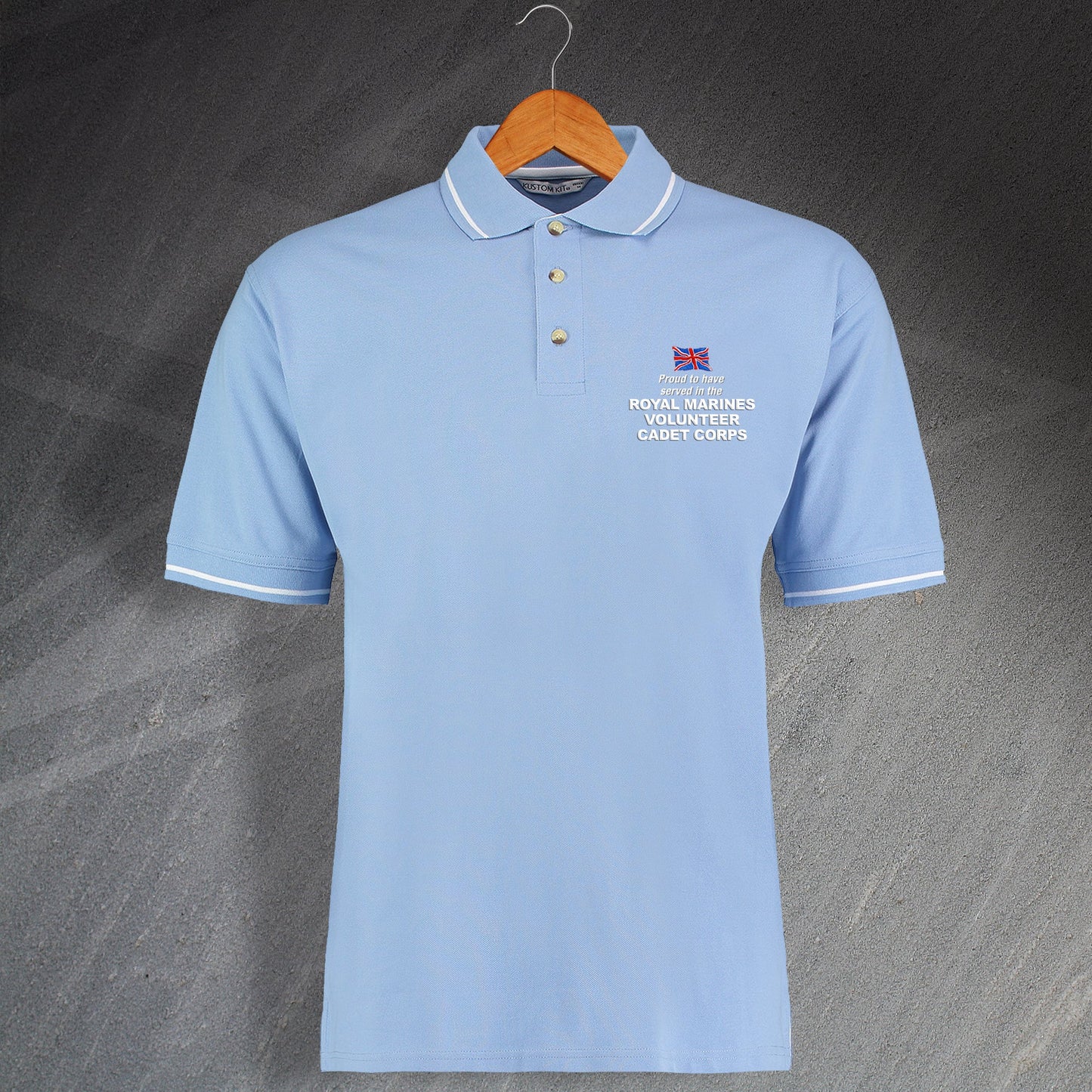 Proud to Have Served In The Royal Marines Volunteer Cadet Corps Embroidered Contrast Polo Shirt