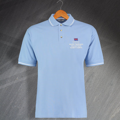 Proud to Have Served In The Royal Marines Volunteer Cadet Corps Embroidered Contrast Polo Shirt