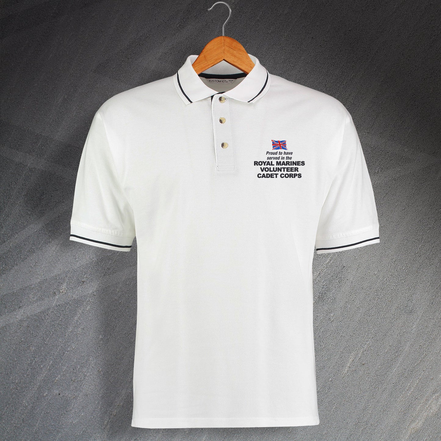 Proud to Have Served In The Royal Marines Volunteer Cadet Corps Embroidered Contrast Polo Shirt