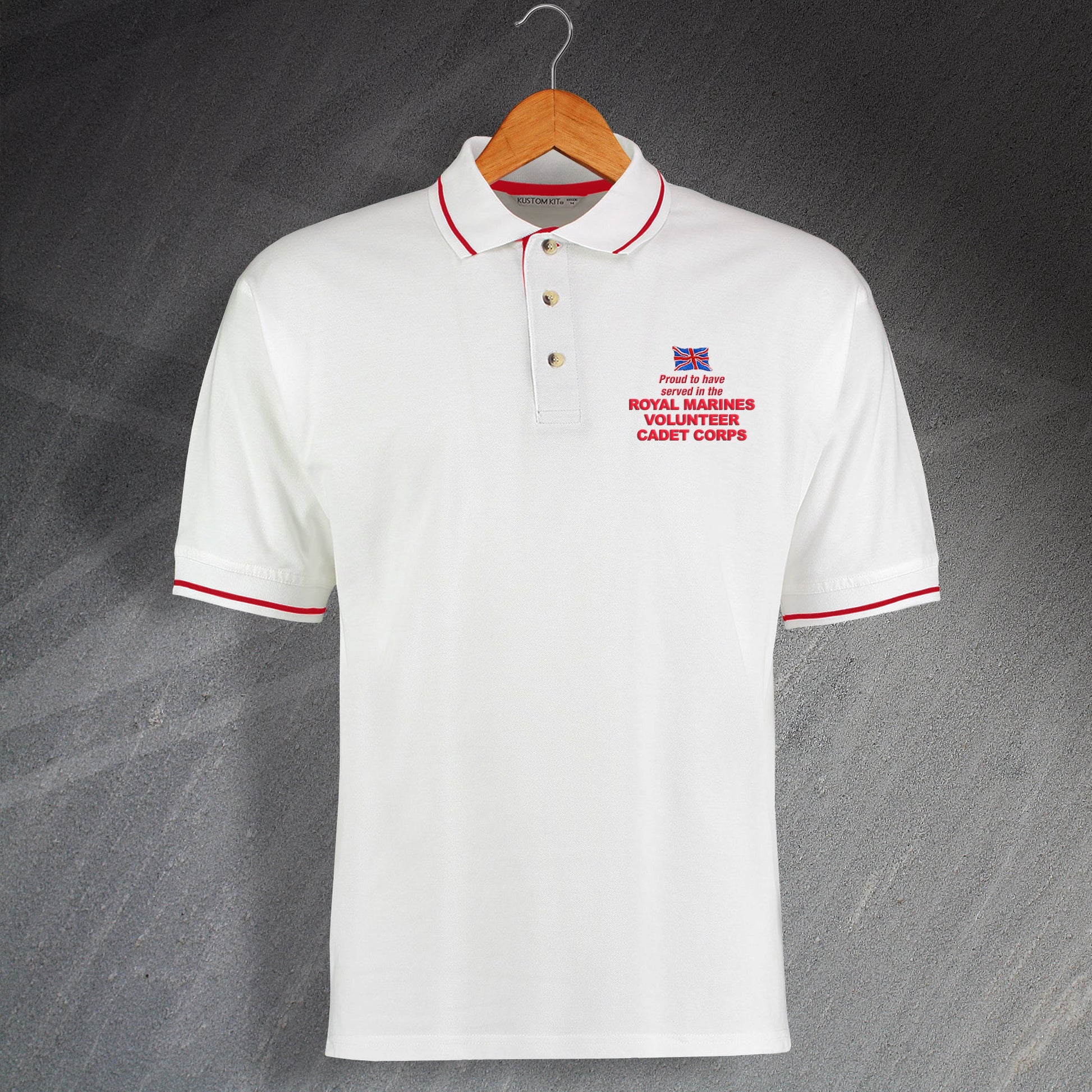 Proud to Have Served In The Royal Marines Volunteer Cadet Corps Embroidered Contrast Polo Shirt