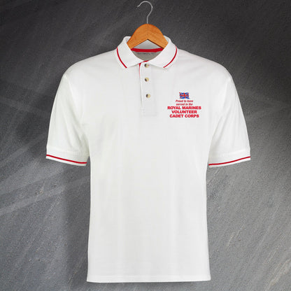 Proud to Have Served In The Royal Marines Volunteer Cadet Corps Embroidered Contrast Polo Shirt