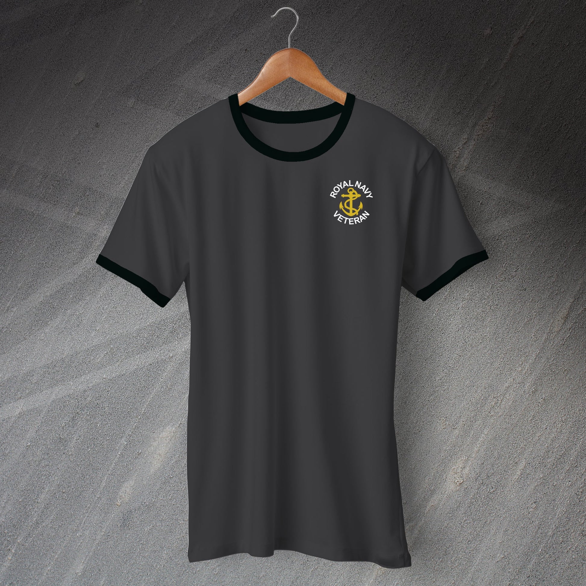 Royal Navy Veteran Anchor Ringer Shirt