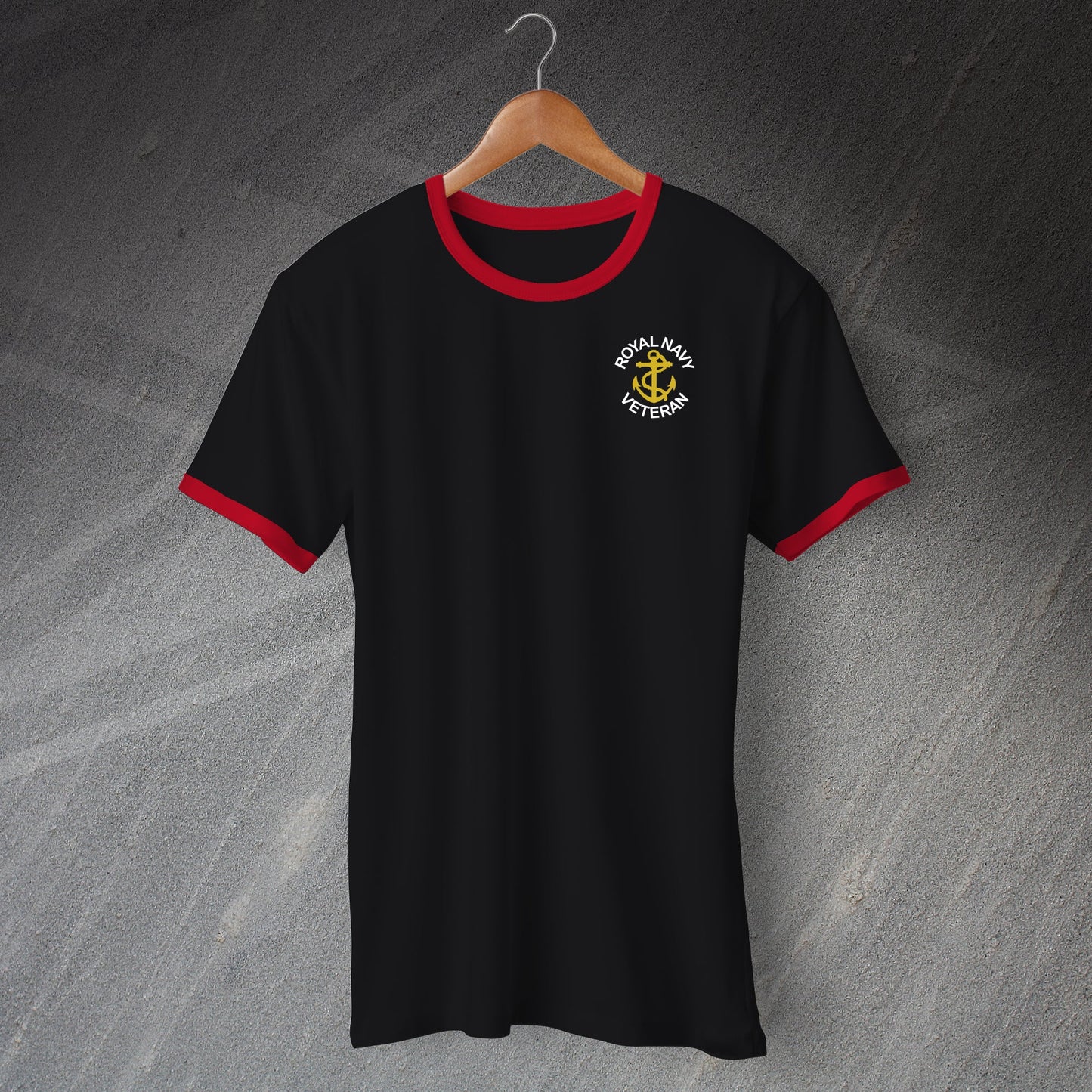 Royal Navy Veteran Anchor Ringer Shirt