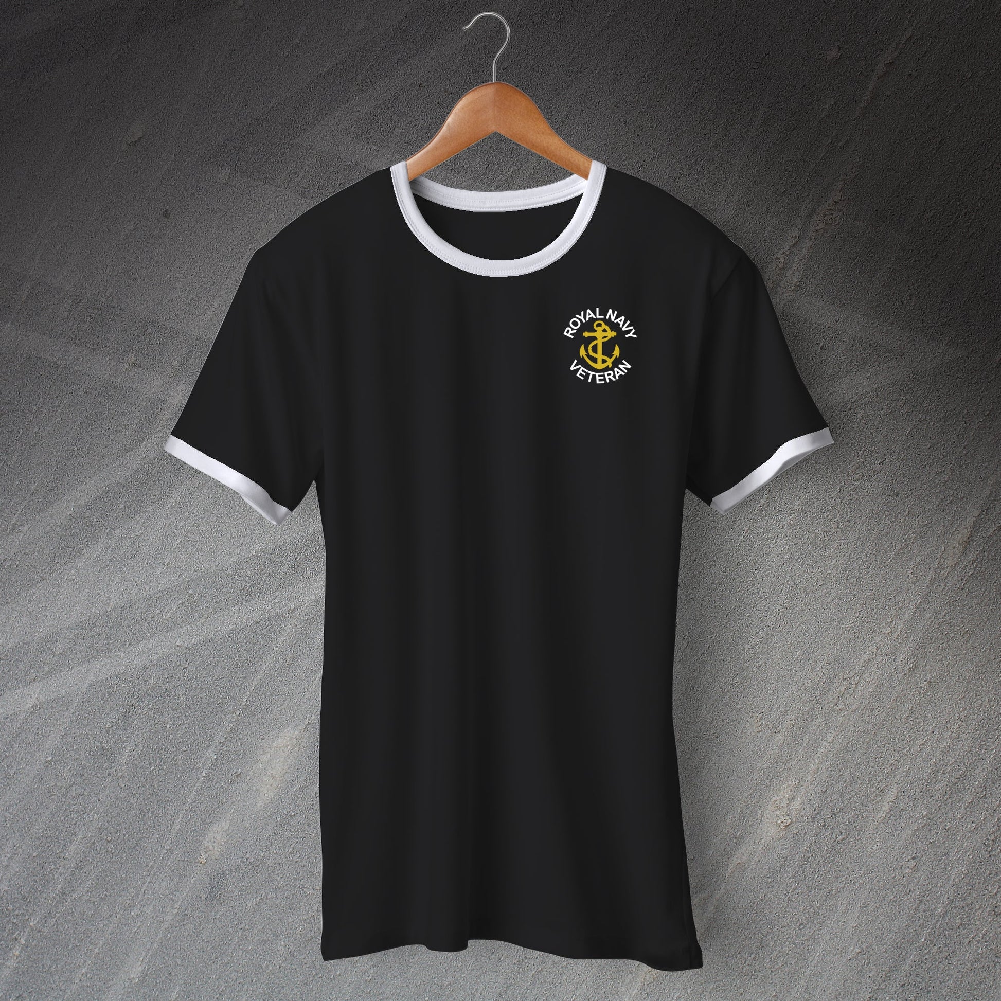 Royal Navy Veteran Anchor Ringer Shirt