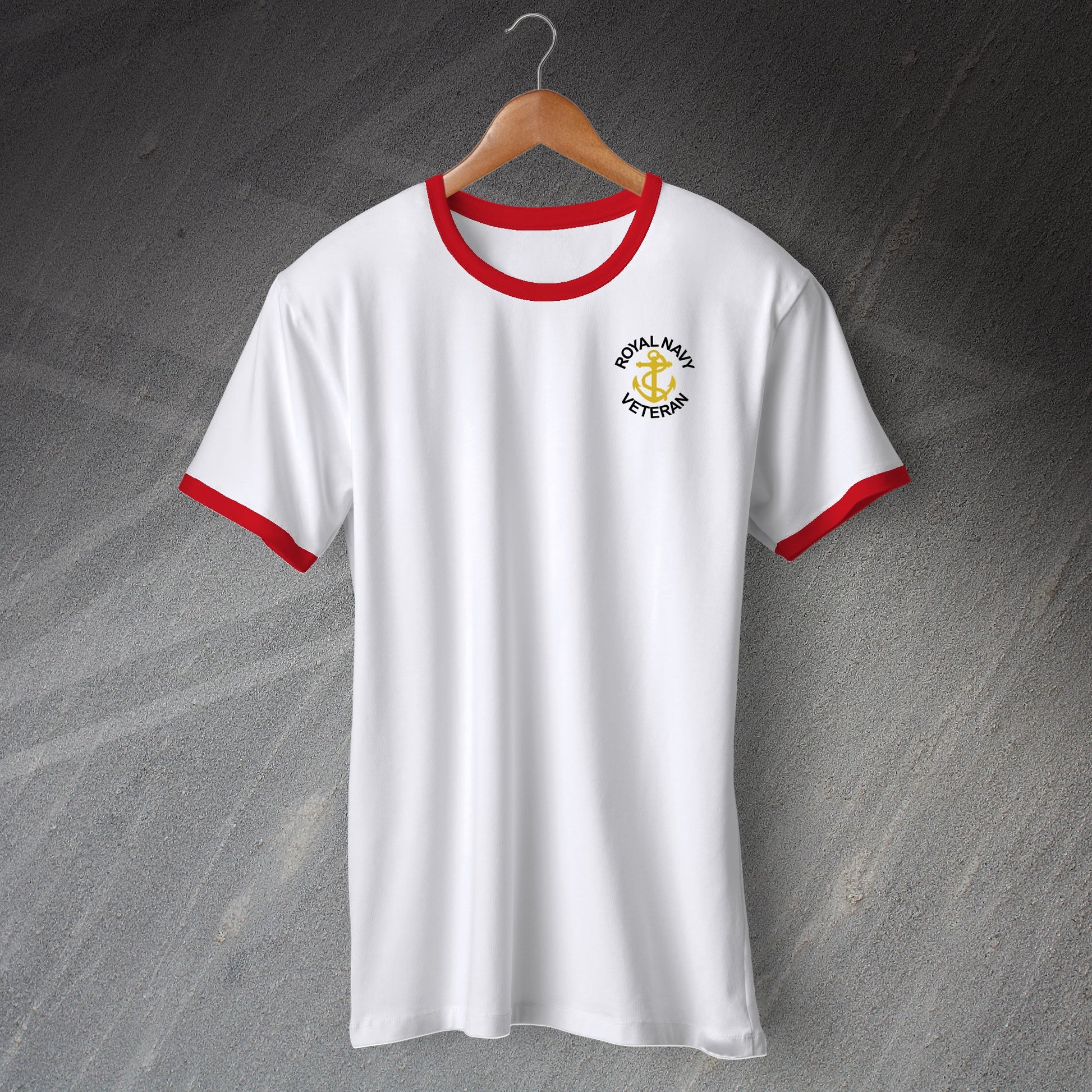 Royal Navy Veteran Anchor Ringer Shirt
