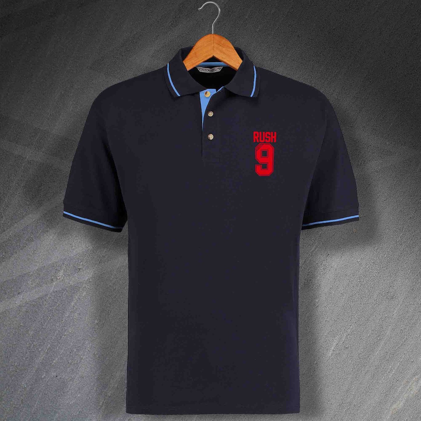 Rush 9 Embroidered Contrast Polo Shirt
