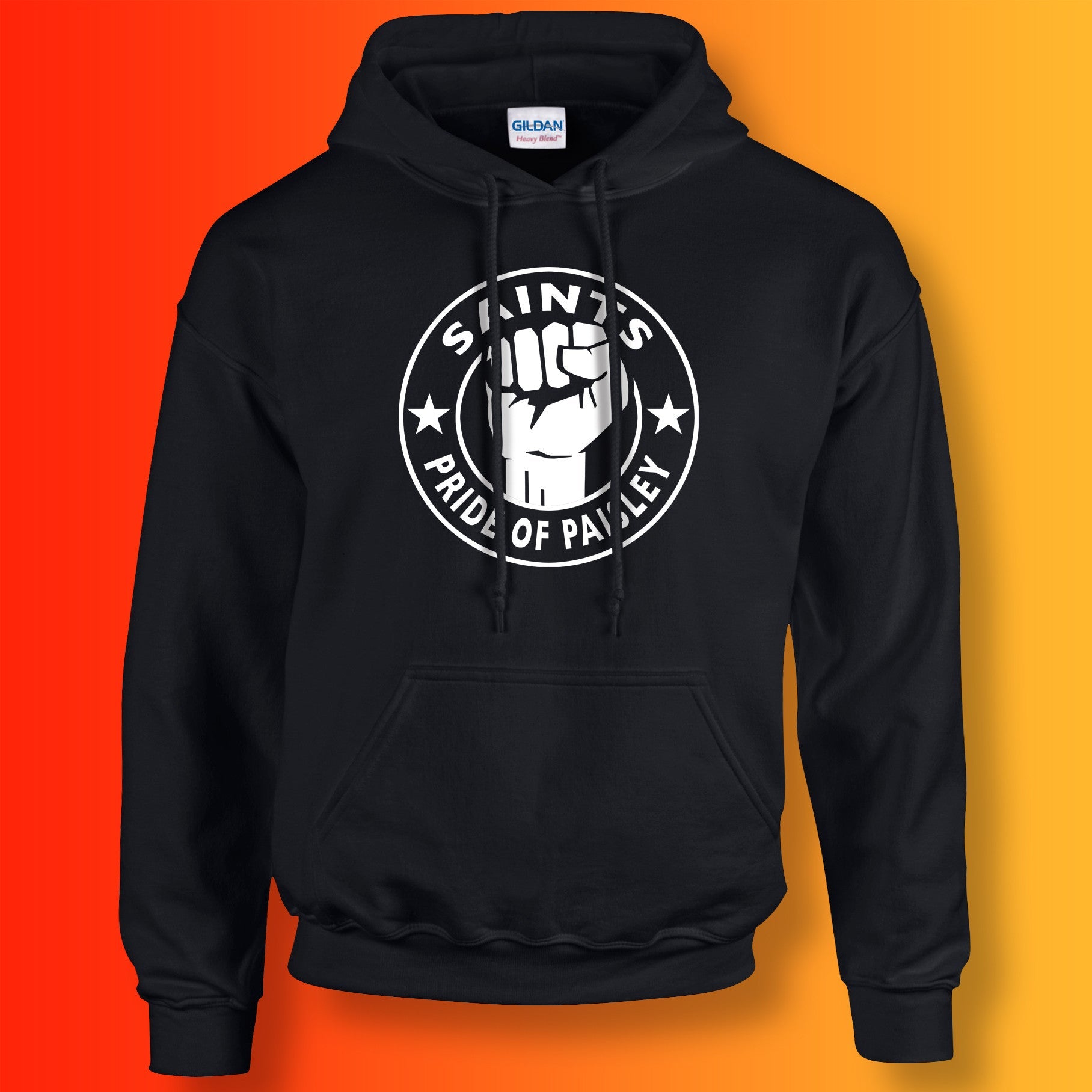 Saints Hoodie with The Pride of Paisley Design Black