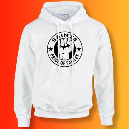 Saints Hoodie with The Pride of Paisley Design White