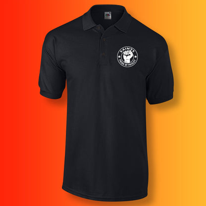 Saints Polo Shirt with The Pride of Paisley Design Black
