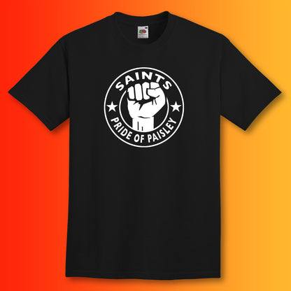 Saints Shirt with The Pride of Paisley Design Black