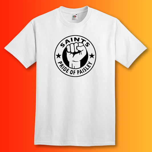 Saints Shirt with The Pride of Paisley Design White