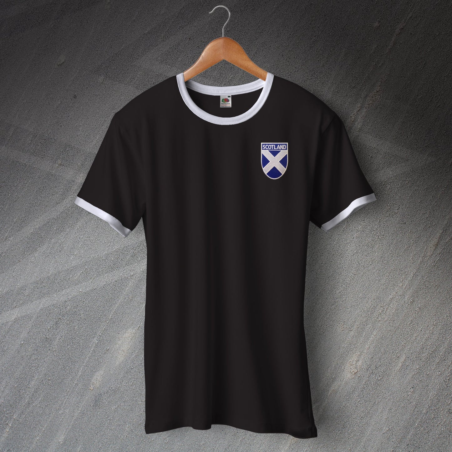 Scotland Ringer Shirt with Embroidered Badge