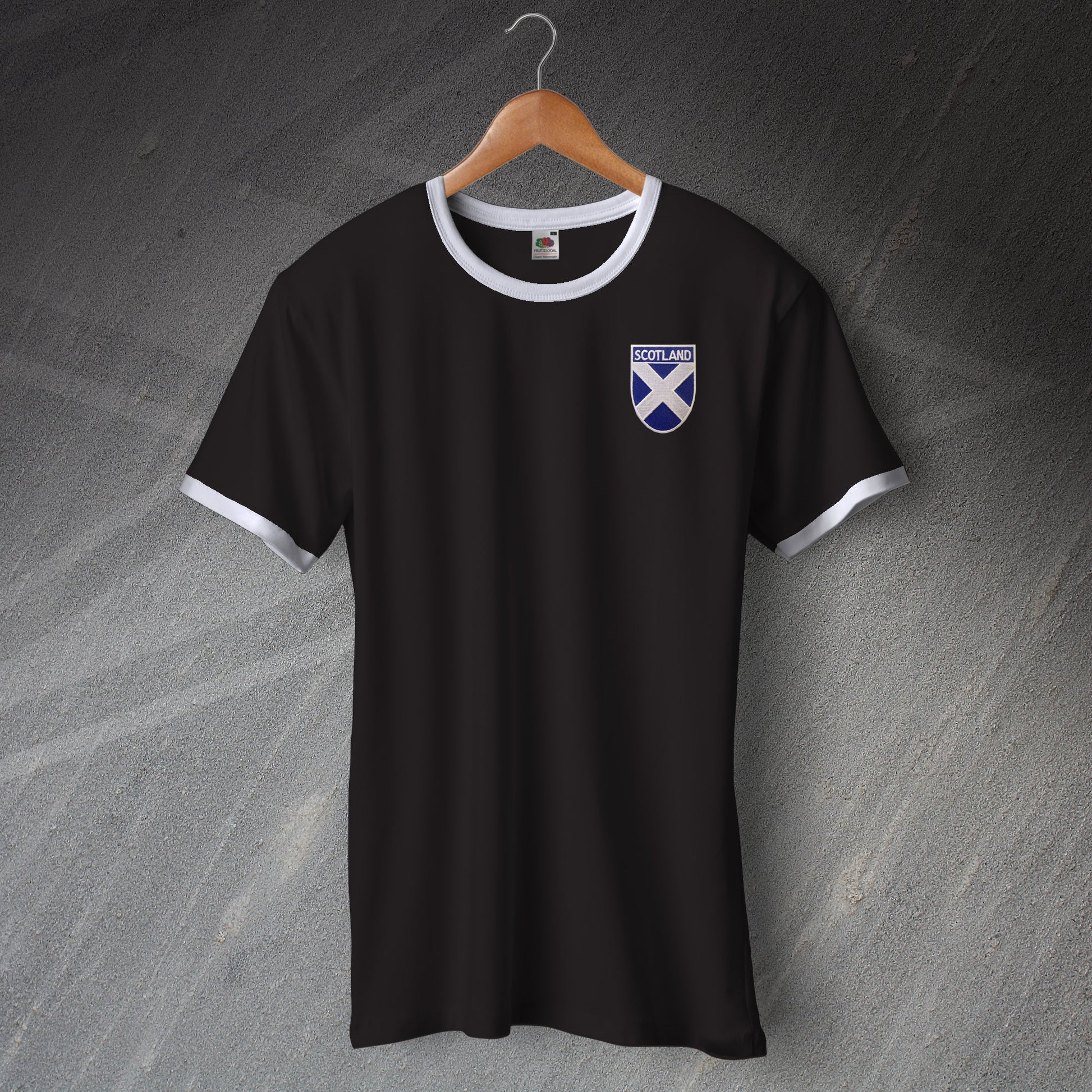 Scotland Ringer Shirt with Embroidered Badge