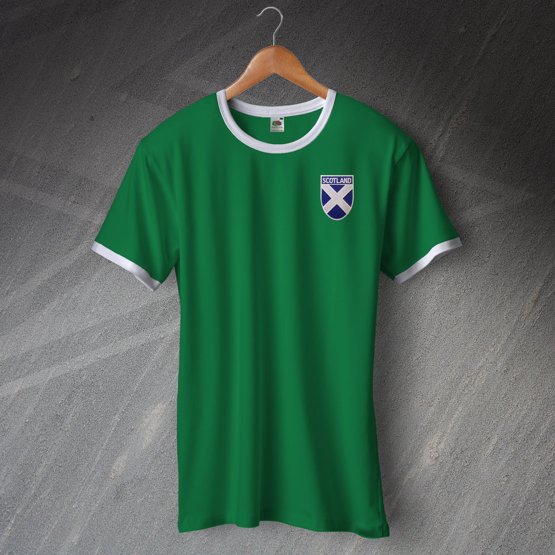 Scotland Ringer Shirt with Embroidered Badge