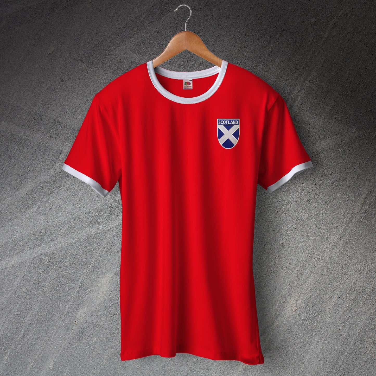 Scotland Ringer Shirt with Embroidered Badge