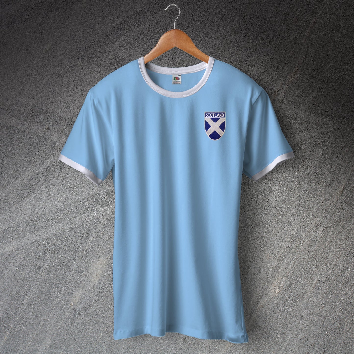 Scotland Ringer Shirt with Embroidered Badge
