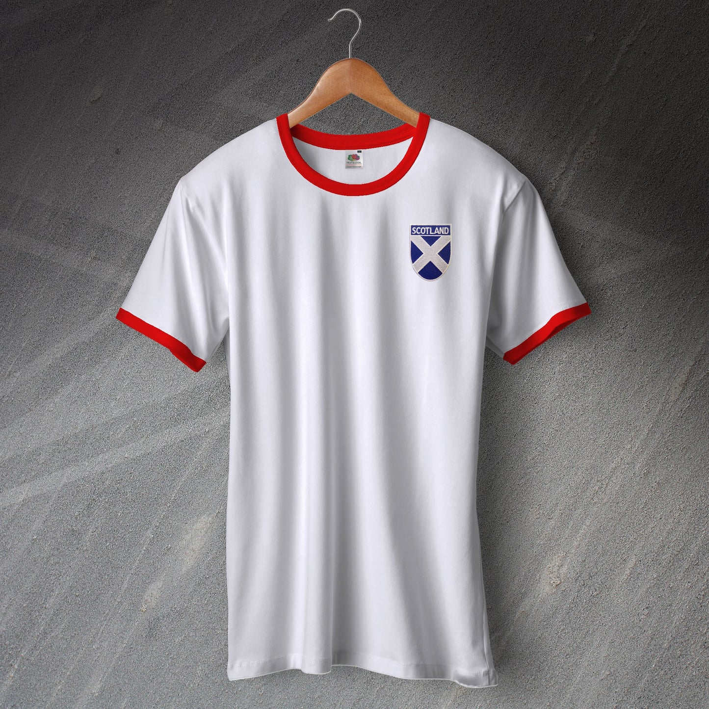 Scotland Ringer Shirt with Embroidered Badge