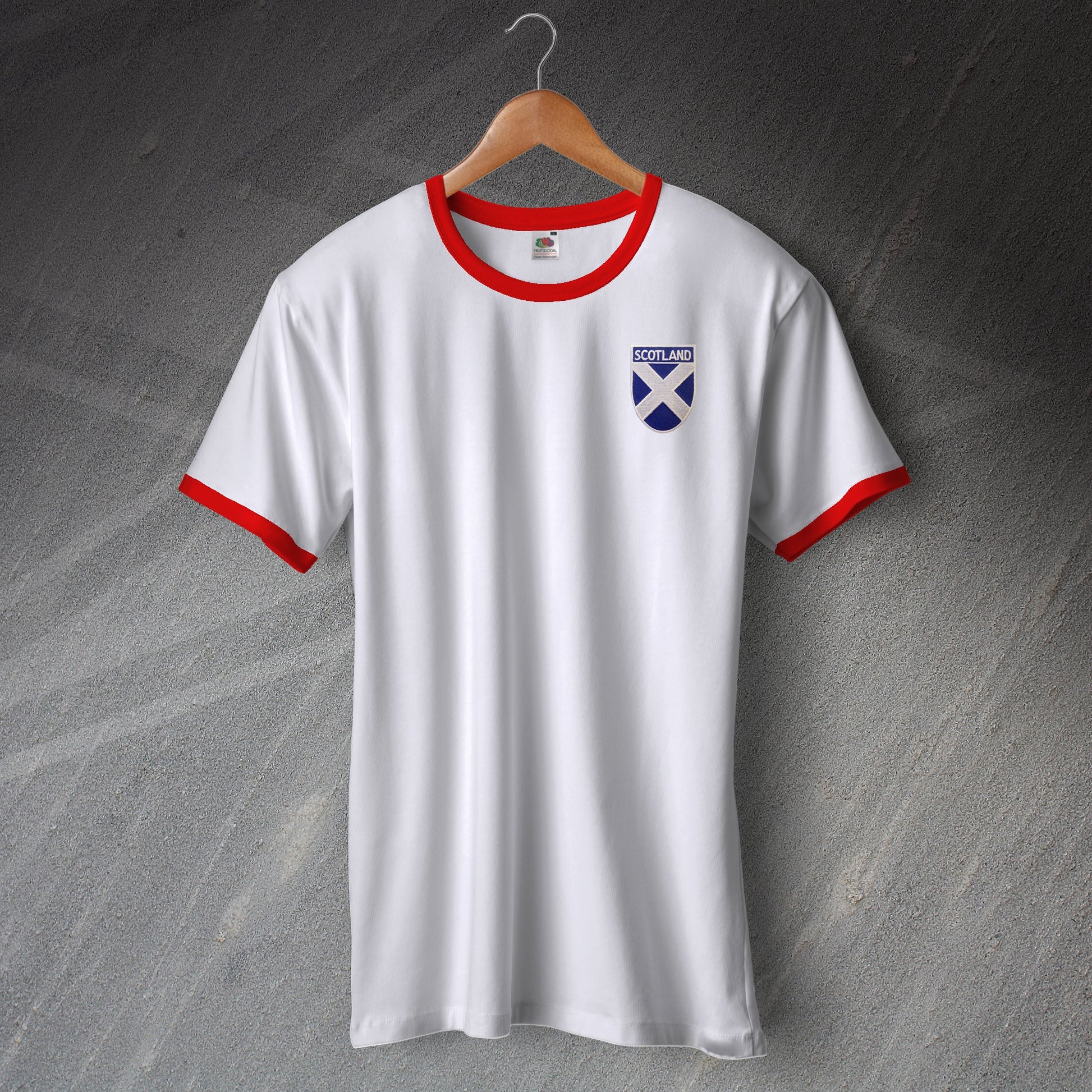 Scotland Ringer Shirt with Embroidered Badge