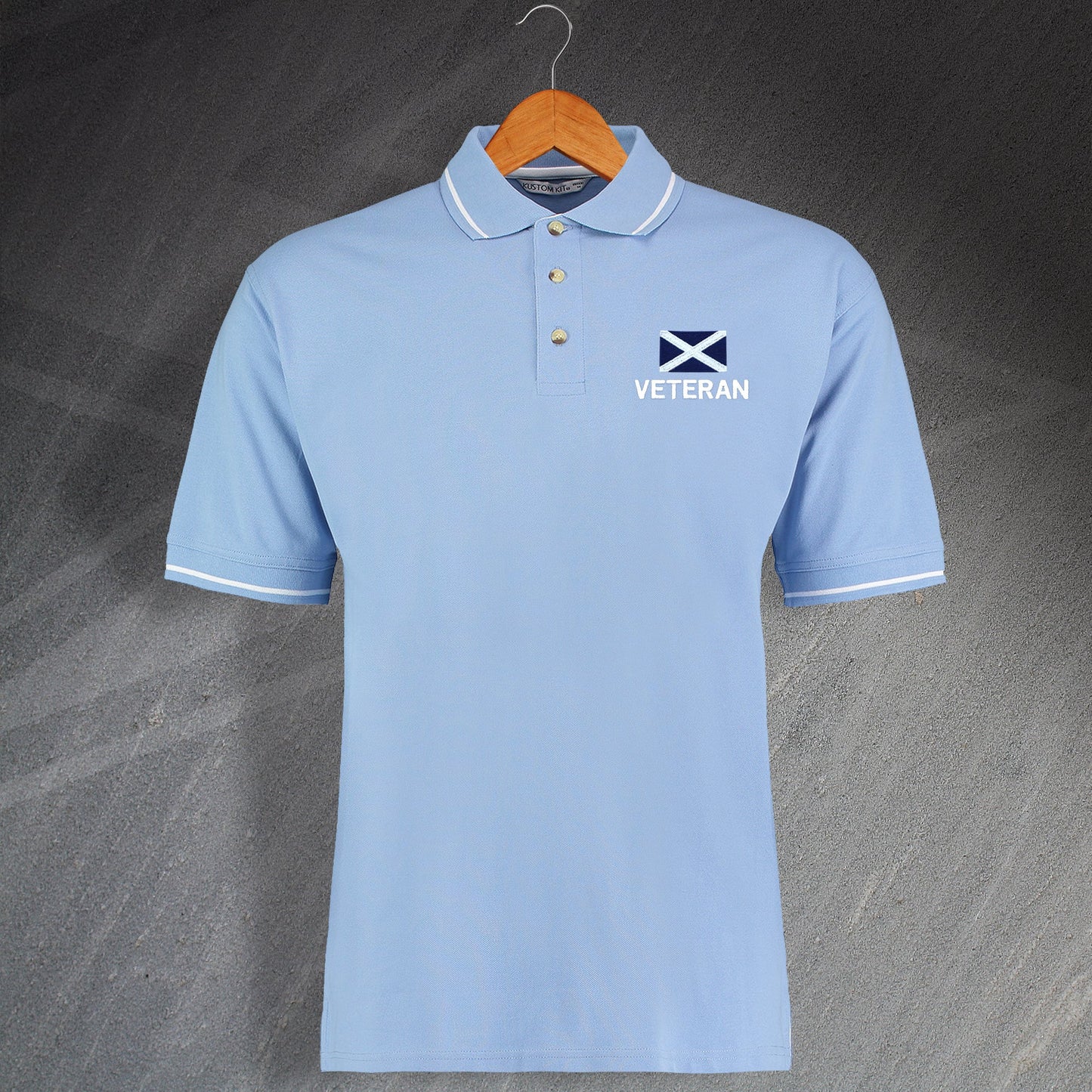 Scotland Veteran Embroidered Contrast Polo Shirt