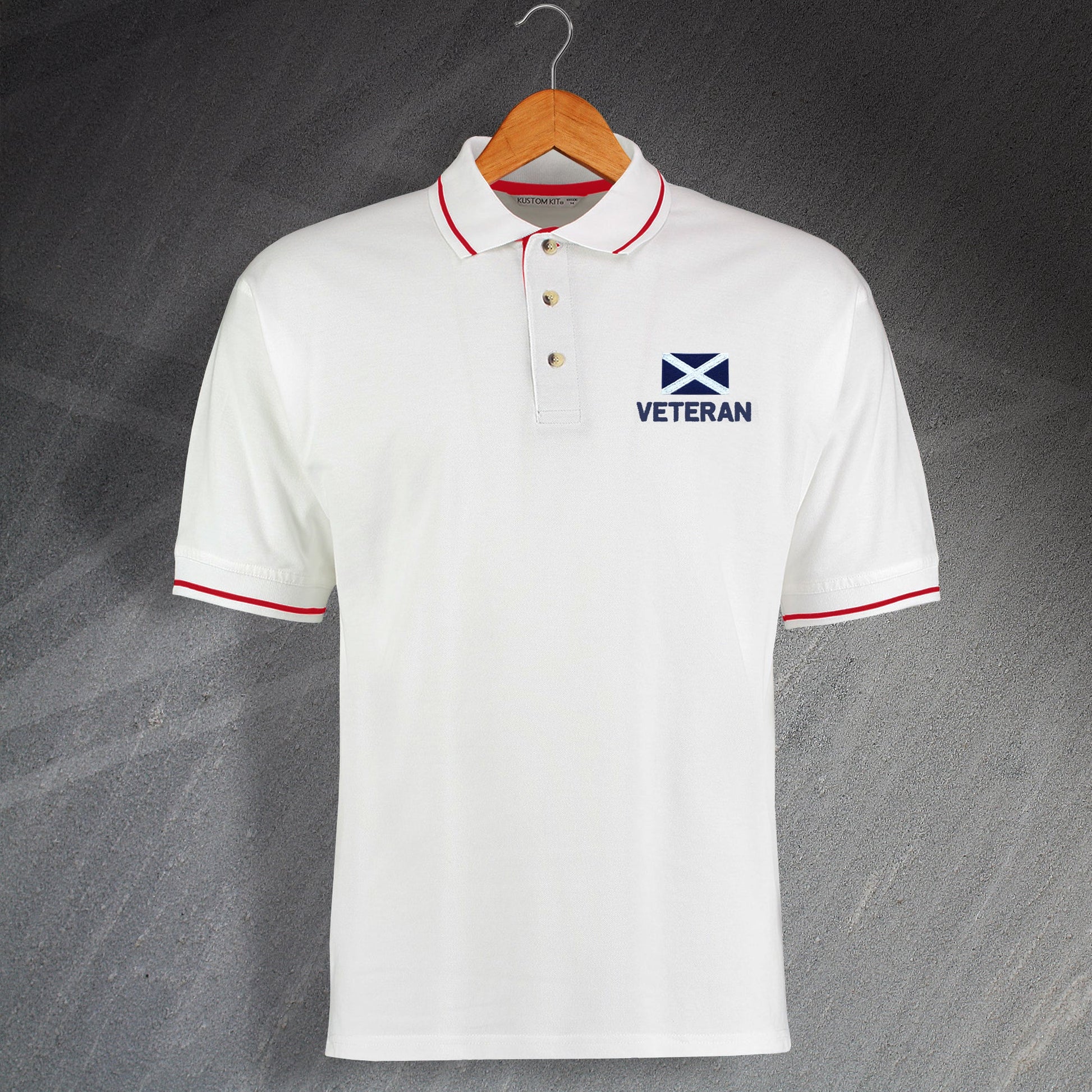 Scotland Veteran Embroidered Contrast Polo Shirt