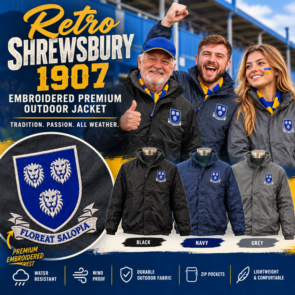 Shrewsbury Town Waterproof Jacket