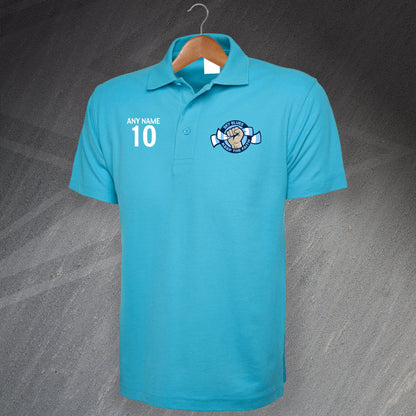 Sky Blues Keep The Faith Polo Shirt with any Number & Name