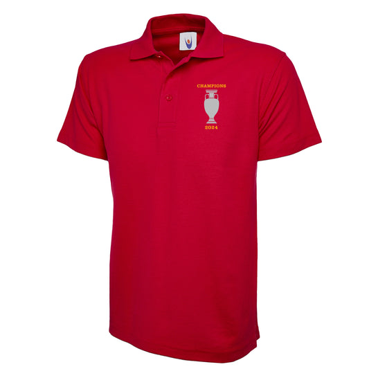 Spain Euro 2024 Champions Embroidered Classic Polo Shirt