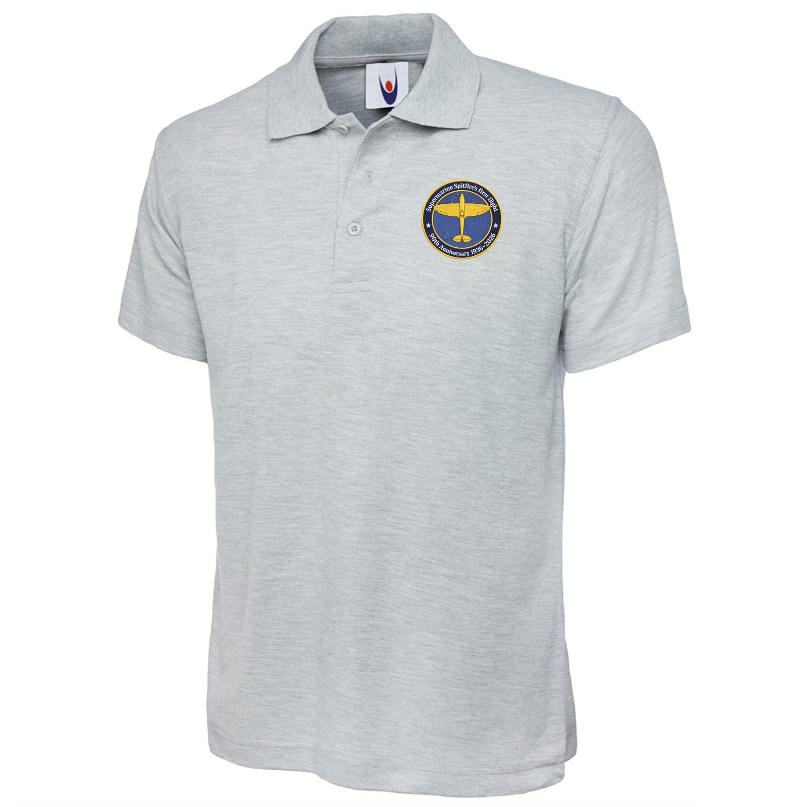 Supermarine Spitfire's First Flight 90th Anniversary 1936-2026 Embroidered Classic Polo Shirt
