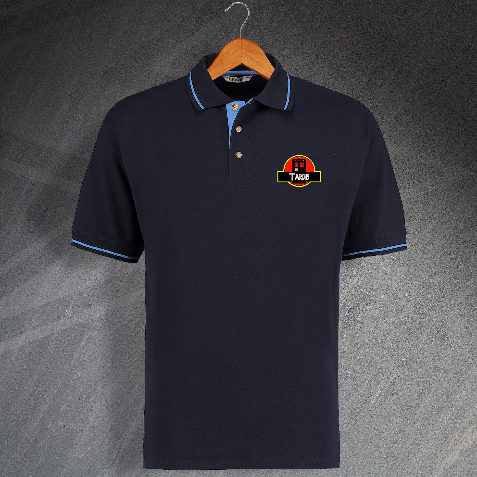 Tardis Park Embroidered Contrast Polo Shirt