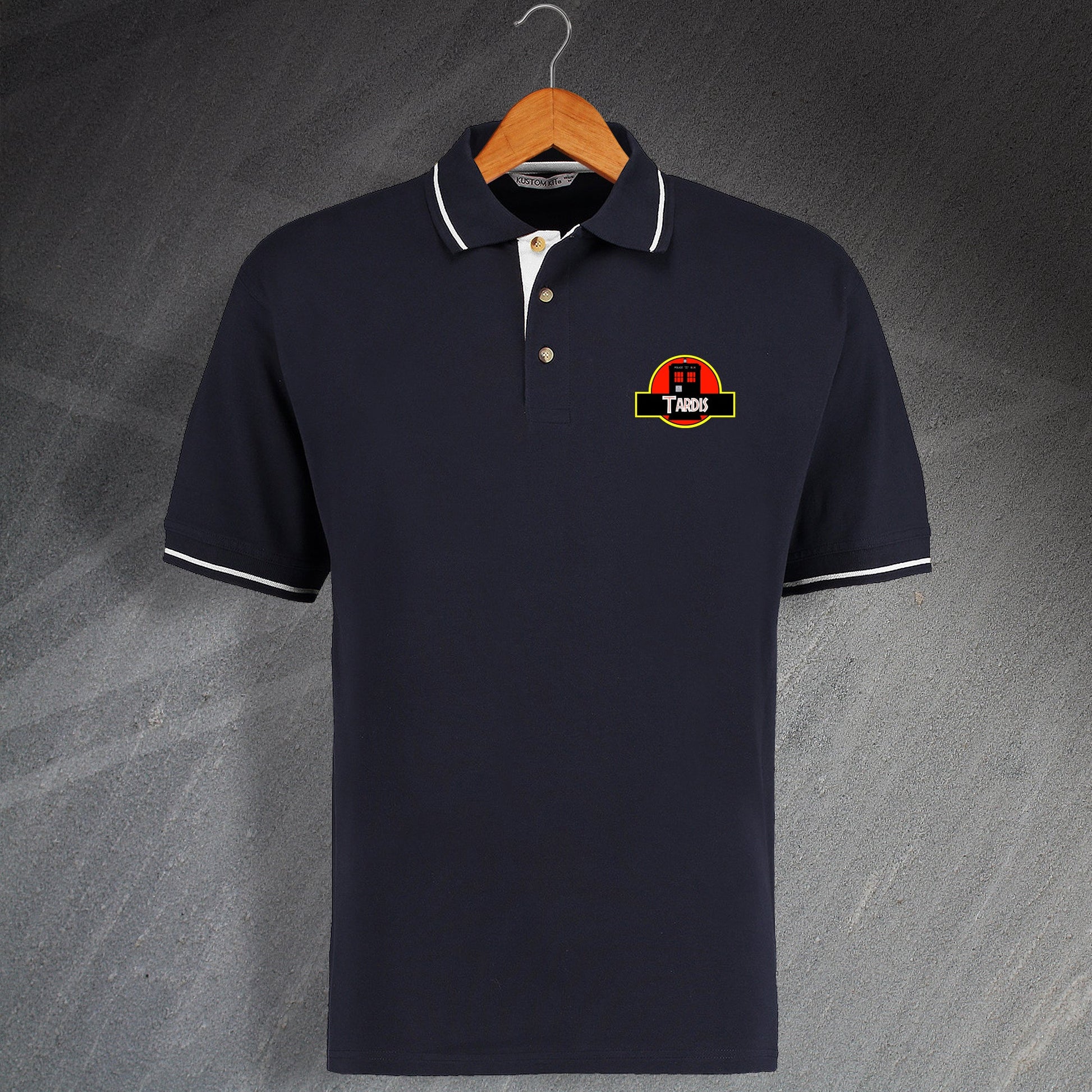 Tardis Park Embroidered Contrast Polo Shirt