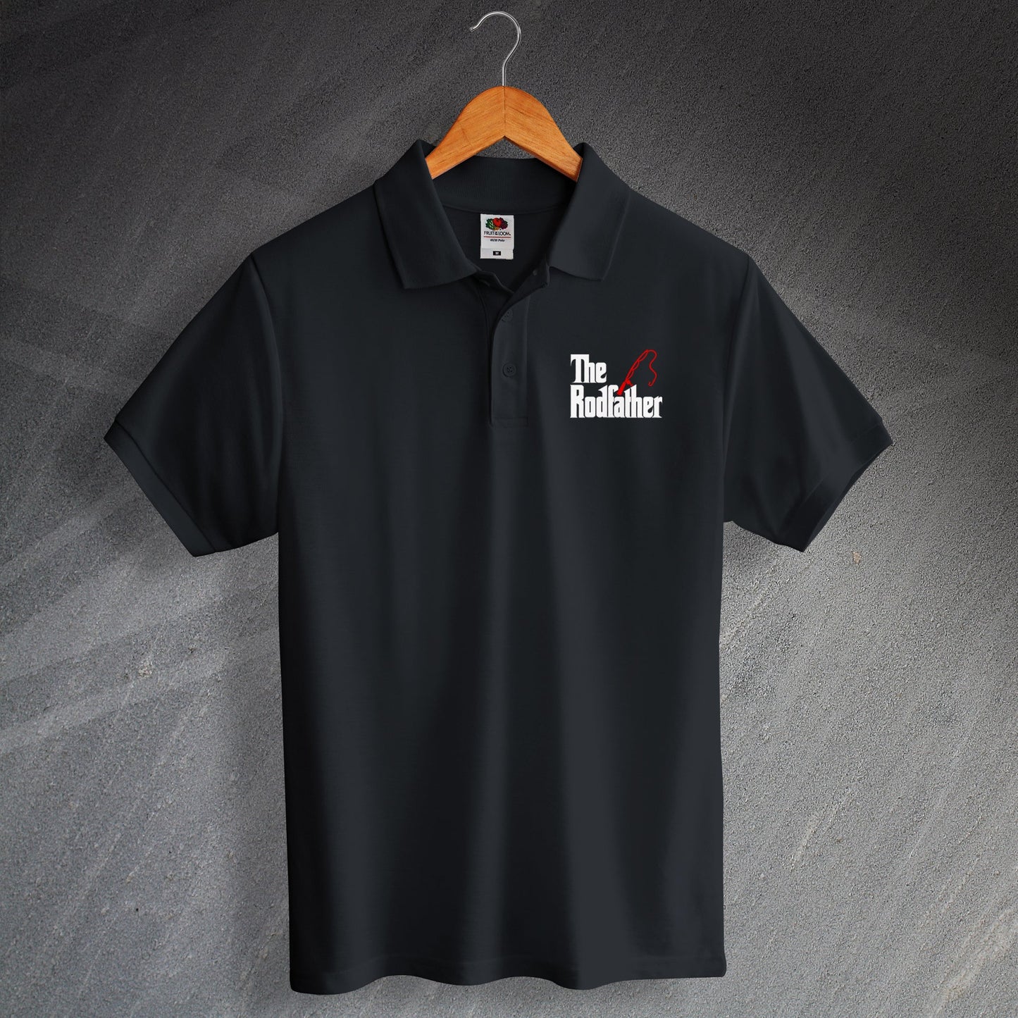 Embroidered Fishing Polo Shirt