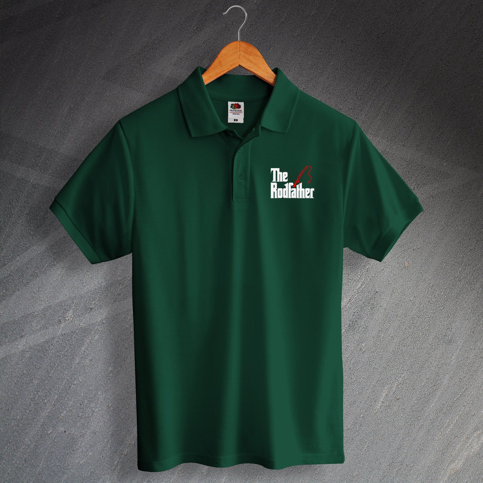 Embroidered Fishing Polo Shirt