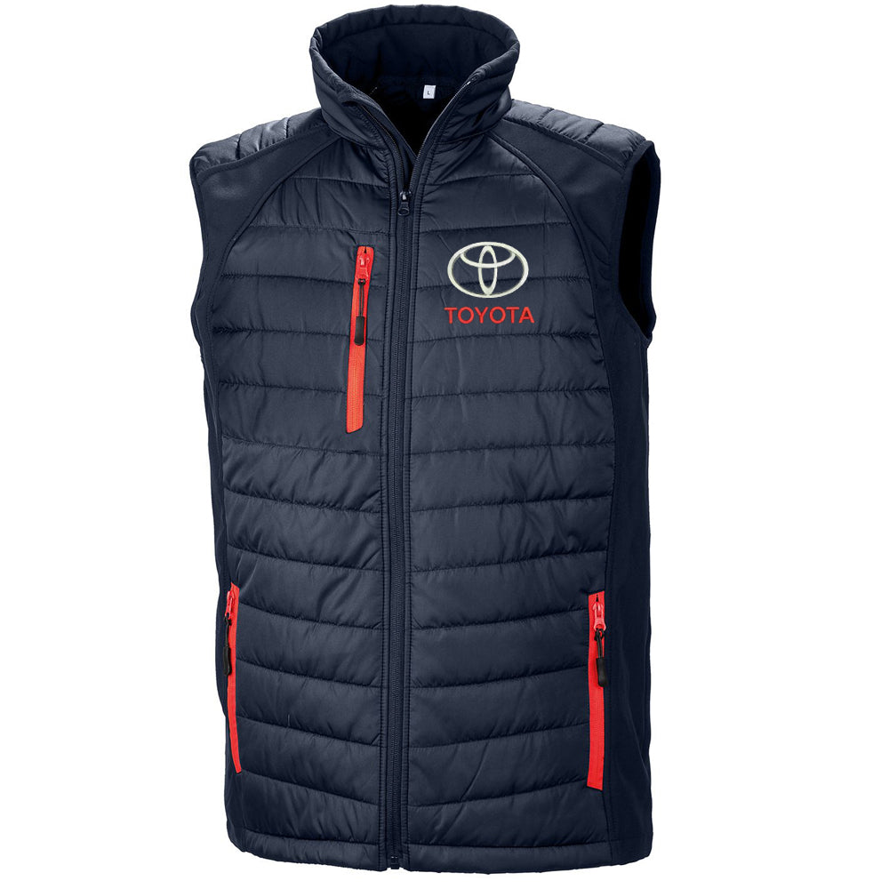 Toyota Embroidered Compass Padded Softshell Gilet
