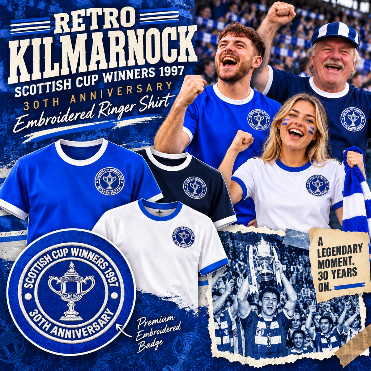 Vintage Kilmarnock Football Shirt