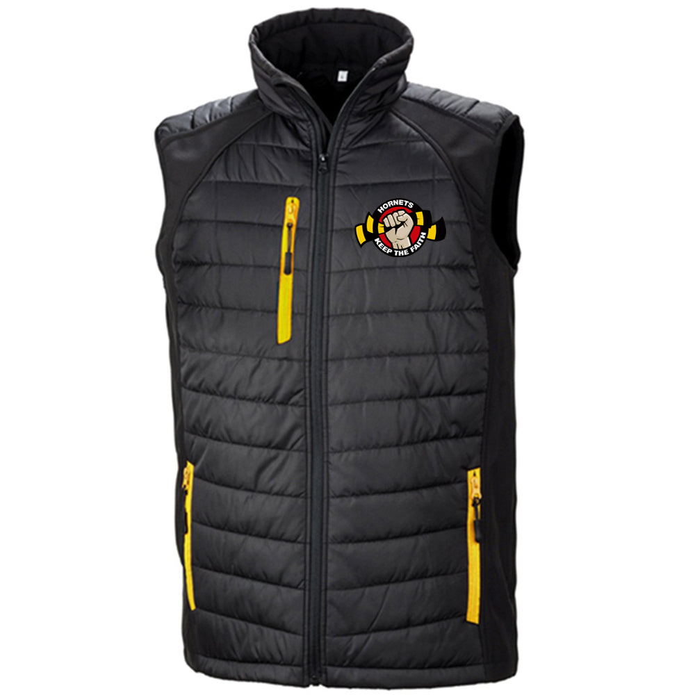 Hornets Keep The Faith Embroidered Compass Padded Softshell Gilet