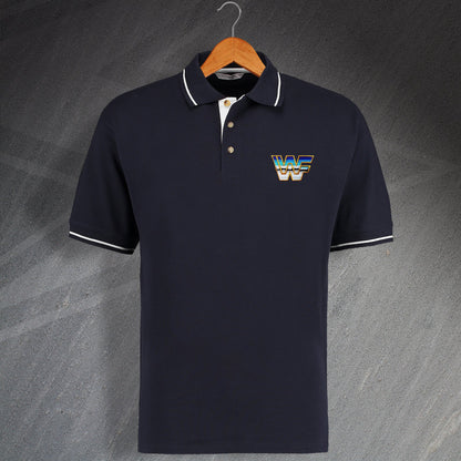 Retro World Wrestling Federation Embroidered Contrast Polo Shirt