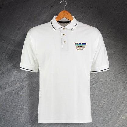 Retro World Wrestling Federation Embroidered Contrast Polo Shirt